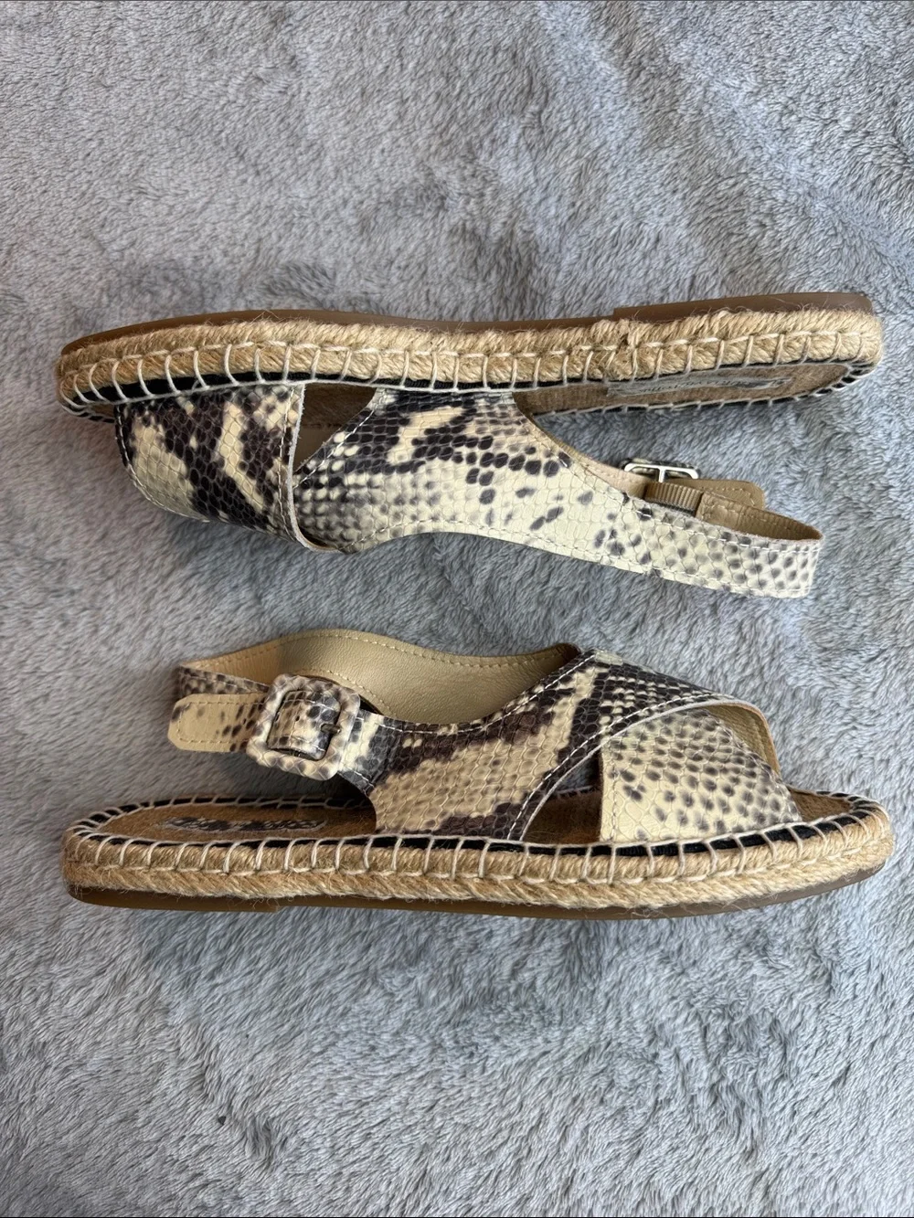 NWOT Pour La Victoire Olivia Snakeskin Espadrille Sandals Size 6.5